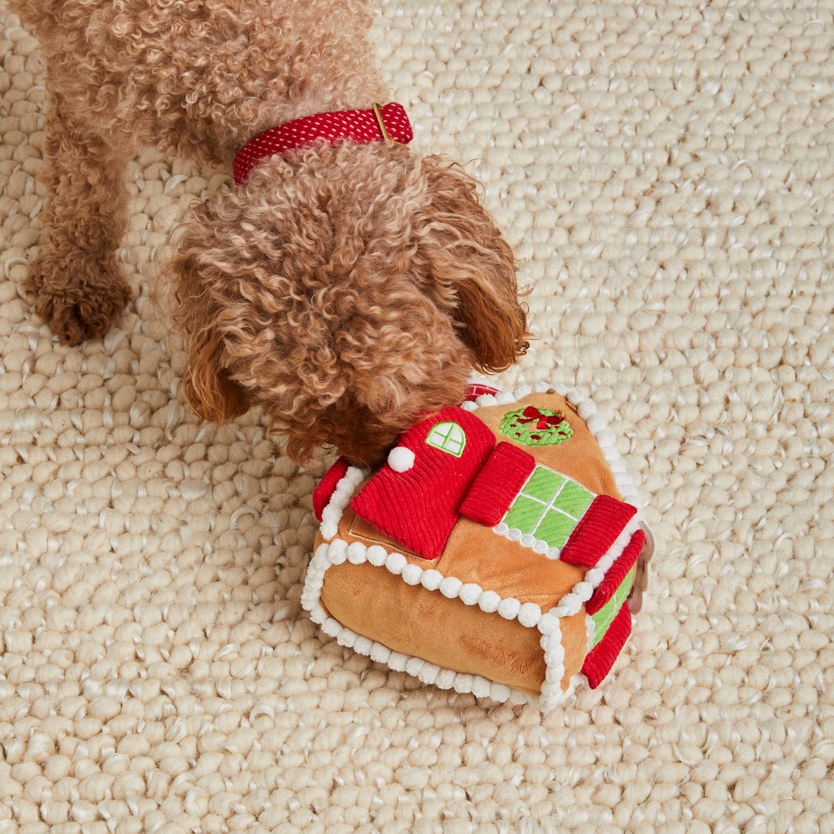 Gingerbread House Snuffle Holiday Dog Toy