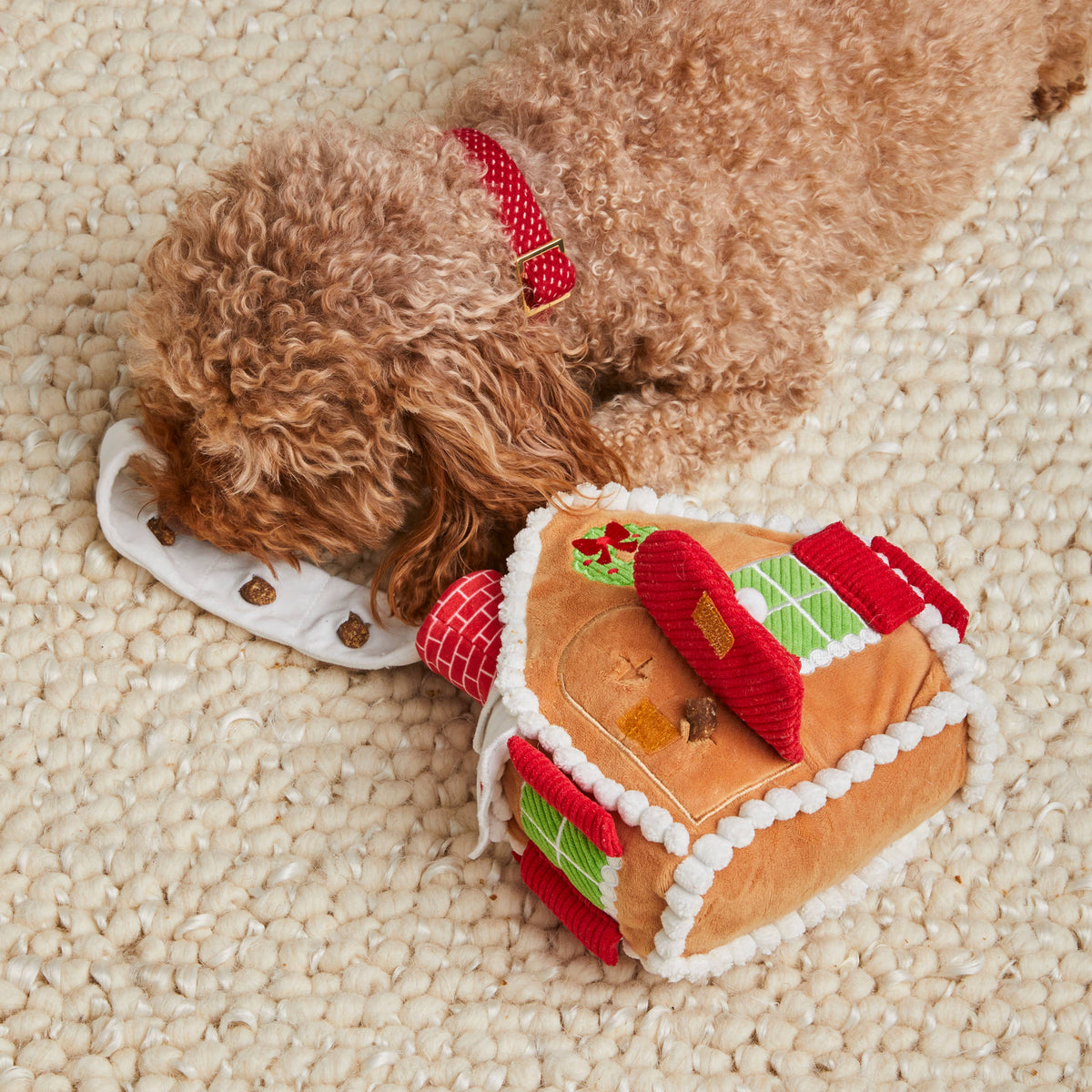 Gingerbread House Snuffle Holiday Dog Toy